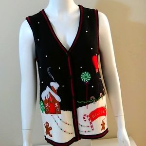 The Gingerbread Applique Sweater Vest